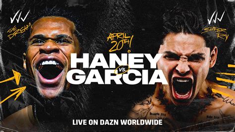 Devin Haney vs. Ryan Garcia on April 20, live on DAZN.